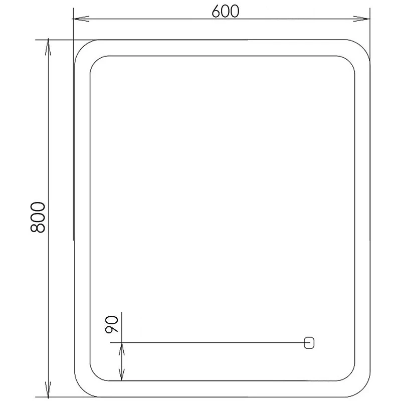 Зеркало Comforty Лотос 60 00-00014244 с подсветкой с бесконтактным выключателем