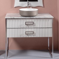 Тумба под раковину Boheme Armadi Art Monaco 100 867-100-WCR Белый глянец Хром МДФ / ЛДСП