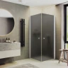 Душевой уголок Maybah Glass MGY-1299-1 900x900x1980 на монопетлях Белый стекло графитовое матовое