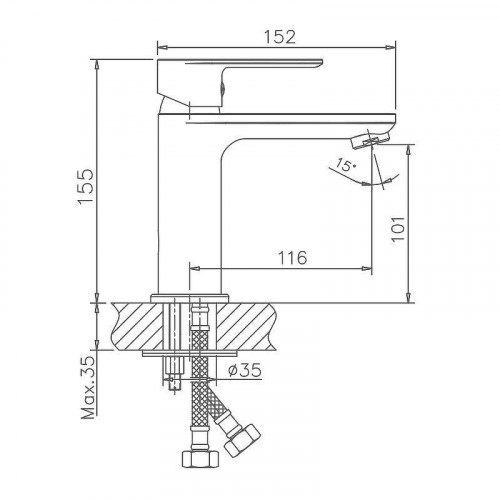 Смеситель для раковины Maretti Ritta RI32RF505 цвет Хром