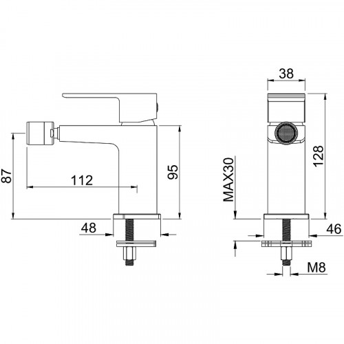 Смеситель для биде Allen Brau Infinity 5.21004-00 Хром латунь
