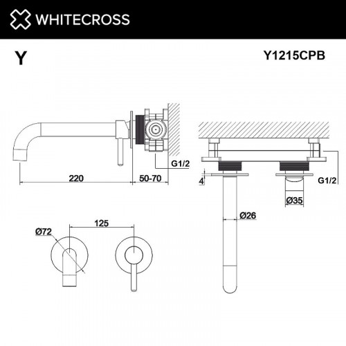 Смеситель для раковины Whitecross Y copper brushed Y1215CPB цвет Медь брашированная