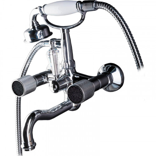 Смеситель для ванны Boheme Royal Cristal 273-Royal/CRST black Хром латунь на стену