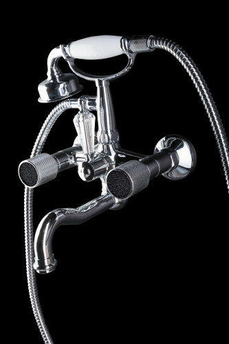 Смеситель для ванны Boheme Royal Cristal 273-Royal/CRST black Хром латунь на стену