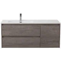 Тумба под раковину BelBagno Kraft 120 L KRAFT-1200-2C-1A-SO-CG-L подвесная Cemento Grigio МДФ / ЛДСП