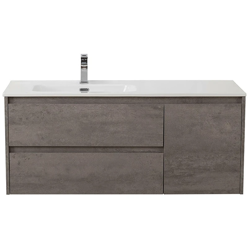 Тумба под раковину BelBagno Kraft 120 L KRAFT-1200-2C-1A-SO-CG-L подвесная Cemento Grigio МДФ / ЛДСП