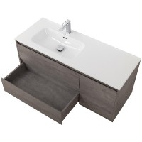Тумба под раковину BelBagno Kraft 120 L KRAFT-1200-2C-1A-SO-CG-L подвесная Cemento Grigio МДФ / ЛДСП