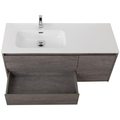 Тумба под раковину BelBagno Kraft 120 L KRAFT-1200-2C-1A-SO-CG-L подвесная Cemento Grigio МДФ / ЛДСП
