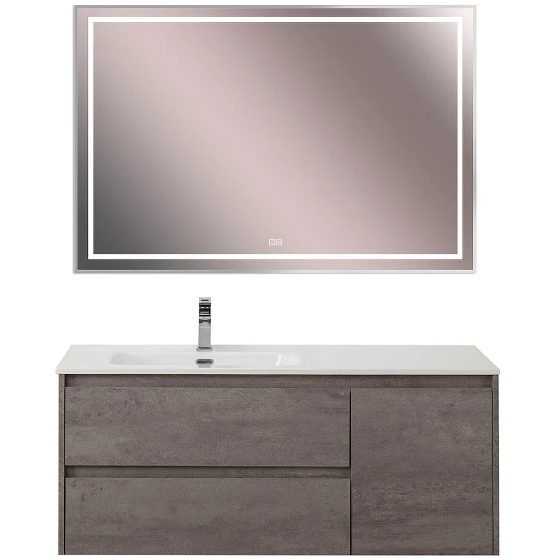 Тумба под раковину BelBagno Kraft 120 L KRAFT-1200-2C-1A-SO-CG-L подвесная Cemento Grigio МДФ / ЛДСП