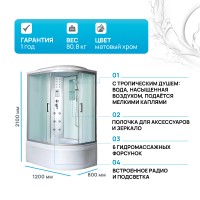 Душевая кабина River Dunay 120x80 МТ L 10000001443 с поддоном