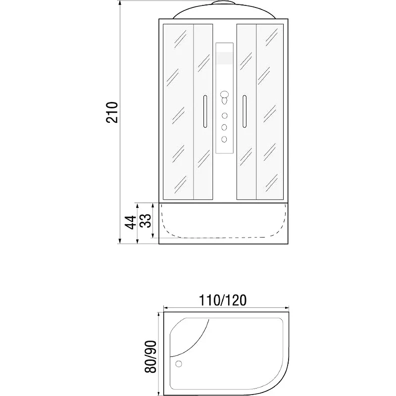 Душевая кабина River Dunay 120x80 МТ L 10000001443 с поддоном