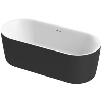 Акриловая ванна Cezares Metauro 180x80 METAURO-INT-Central-180-80-60-B-W-MATT Черная матовая Белая матовая без гидромассажа