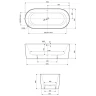 Акриловая ванна Cezares Metauro 180x80 METAURO-INT-Central-180-80-60-B-W-MATT Черная матовая Белая матовая без гидромассажа