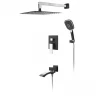 Душевая система Hansberge Cubito H6077BC с термостатом цвет Черный матовый Хром