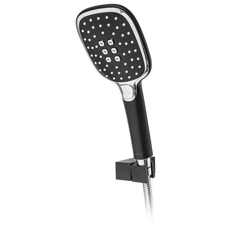 Душевая система Hansberge Cubito H6077BC с термостатом цвет Черный матовый Хром