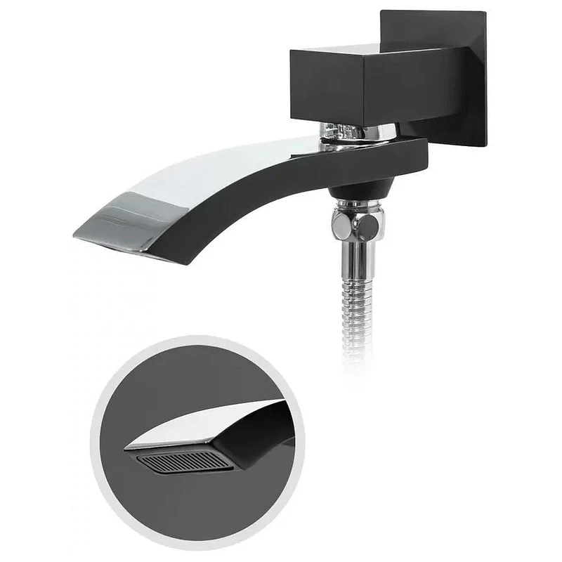 Душевая система Hansberge Cubito H6077BC с термостатом цвет Черный матовый Хром