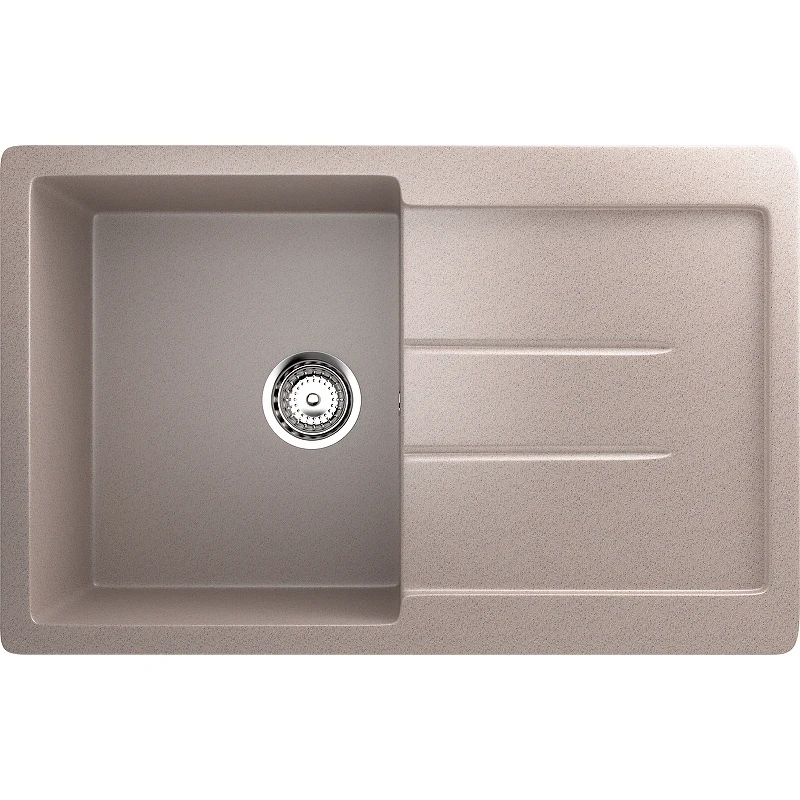 Кухонная мойка Ulgran Classic U-507-302 Песочная искусственный камень (литьевой мрамор) встраиваемый