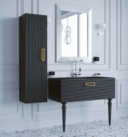 Шкаф пенал Boheme Armadi Art Vallessi Avantgarde Linea 35 845-BG подвесной Черный Золото МДФ / ЛДСП