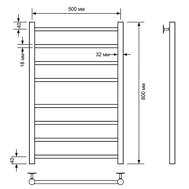 Водяной полотенцесушитель Comfysan Noumi W-8 80x50 013851 Белый матовый