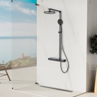Душевая система Vincea Aspire VSFS-4AS1GM Вороненая сталь латунь на стену