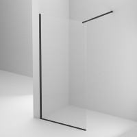 Душевая перегородка BelBagno Kraft 70 KRAFT-L-1-70-C-NERO профиль Черный матовый стекло прозрачное