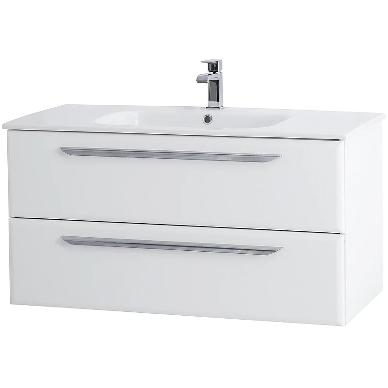 Тумба под раковину Cezares Eco-Cer 100 ECO-CER-1000-2C-SO-BO подвесная Bianco Opaco без ручек МДФ / ЛДСП