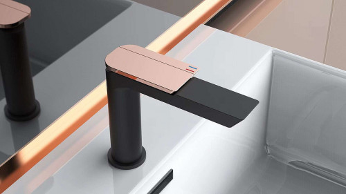 Смеситель для раковины Boch Mann Como BG XL BM9632 Черный матовый Золото латунь