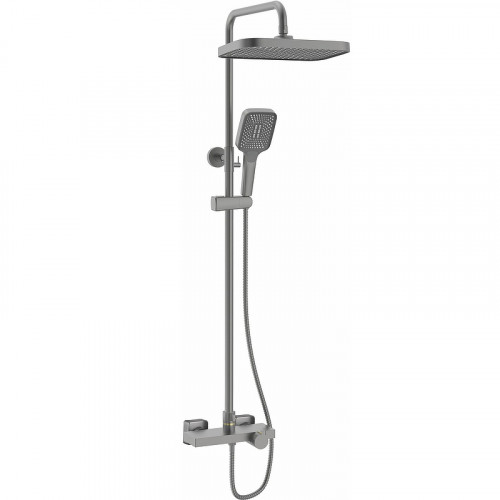 Душевая система Rose R18T R1896T-6 с термостатом Оружейная сталь