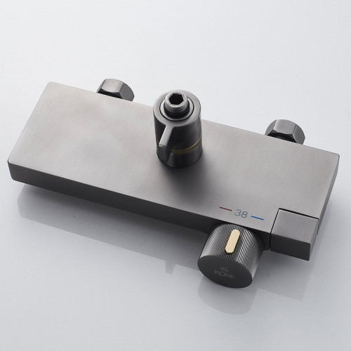 Душевая система Rose R18T R1896T-6 с термостатом Оружейная сталь