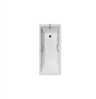 Чугунная ванна Vinsent Veron Square 170x75 VSQ1707545H/E60327CH-AS цвет Белый с хромированнами ручками и антискользящим покрытием
