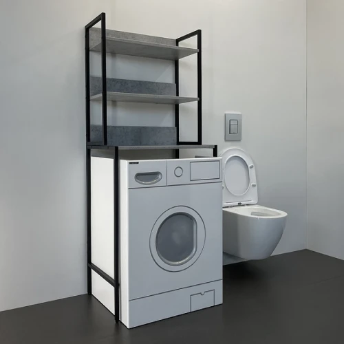 Стеллаж Comforty 65 00-00011164 над стиральной машиной Бетон светлый МДФ / ЛДСП