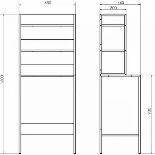 Стеллаж Comforty 65 00-00011164 над стиральной машиной Бетон светлый МДФ / ЛДСП