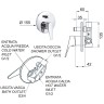 Смеситель для душа Remer Giga Four G094 Хром латунь встраиваемый