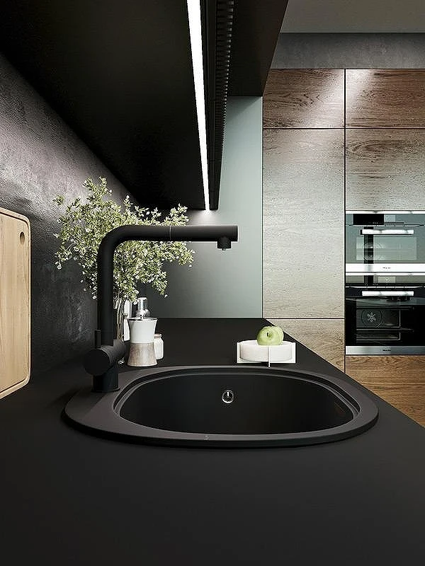 Смеситель для кухни Emar Quartz 7017.12 цвет Оникс