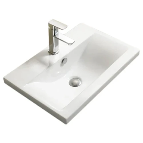 Раковина CeramaLux 50 9393-50 Белая фаянс полувстраиваемая
