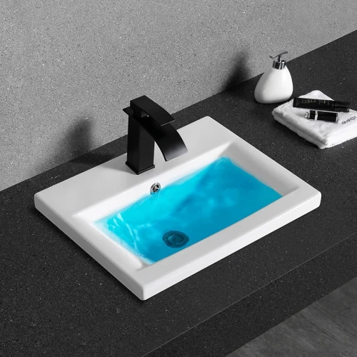 Раковина CeramaLux 50 9393-50 Белая фаянс полувстраиваемая