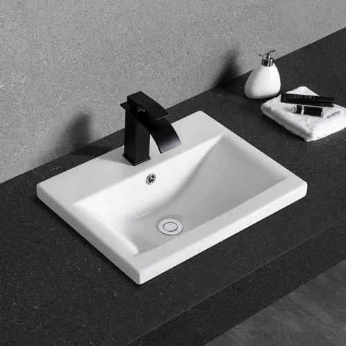 Раковина CeramaLux 50 9393-50 Белая фаянс полувстраиваемая