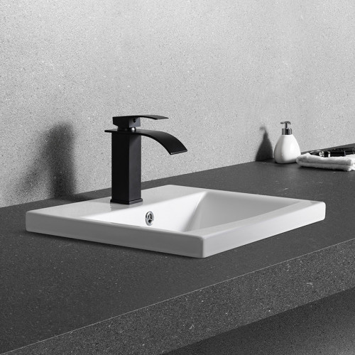 Раковина CeramaLux 50 9393-50 Белая фаянс полувстраиваемая