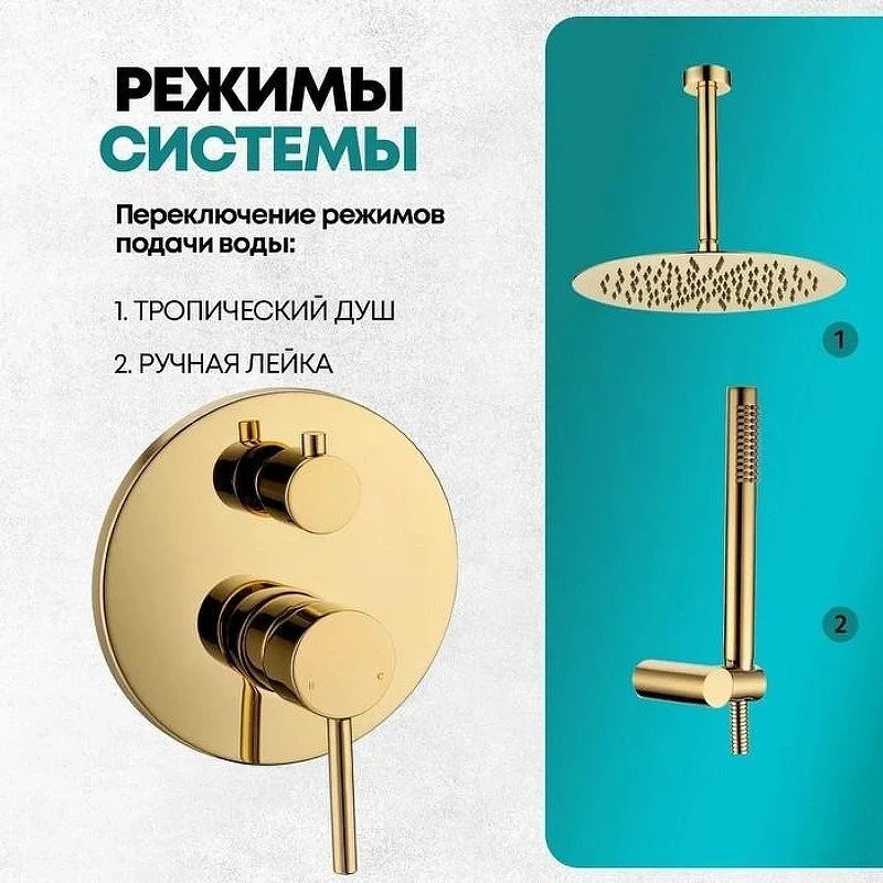 Душевая система Grocenberg GB5099GO-4 Золото