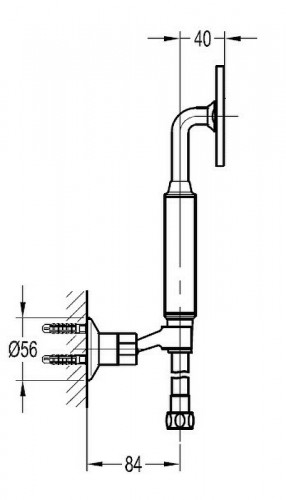 Душевой гарнитур Cezares Eco ECO-KD-NOP Черный матовый латунь на стену
