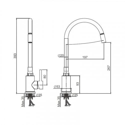 Смеситель для кухни Belz B73809-1 цвет Сатин Черный