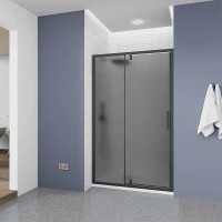 Душевая дверь Veconi Ottimo 110 OP20B-110-12-C9 профиль Черный матовый стекло тонированное