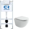 Унитаз с инсталляцией Ceramicanova Vogue CN4008T + Charus City CR.200.21.01 с сиденьем Микролифт и клавишей смыва Хром глянцевый