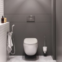 Унитаз AM.PM Sensation FlashClean CK30H0904W подвесной с гигиеническим душем и ершиком с сиденьем Микролифт фарфор подвесной