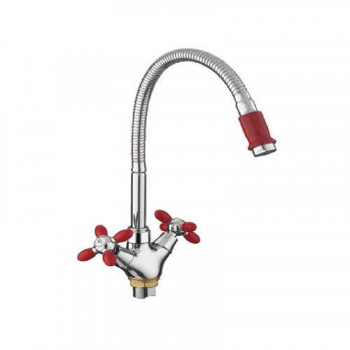 Смеситель для кухни Fashun A43127-10 цвет Хром Красный