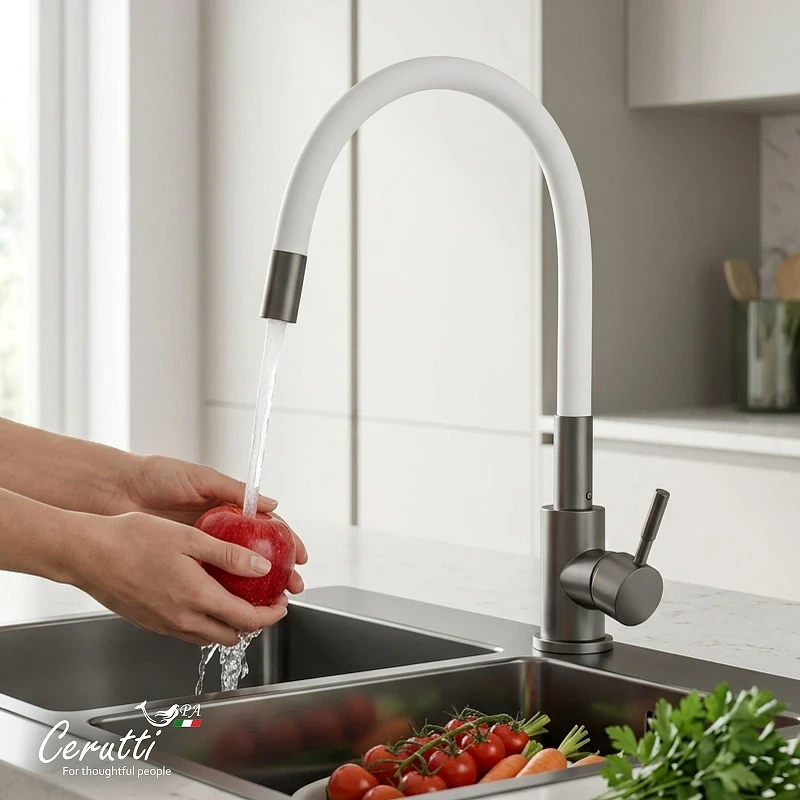 Cмеситель для кухни Ceruttispa Атэна (Atena) GG-W CT12145 12145 цвет Графит Белый