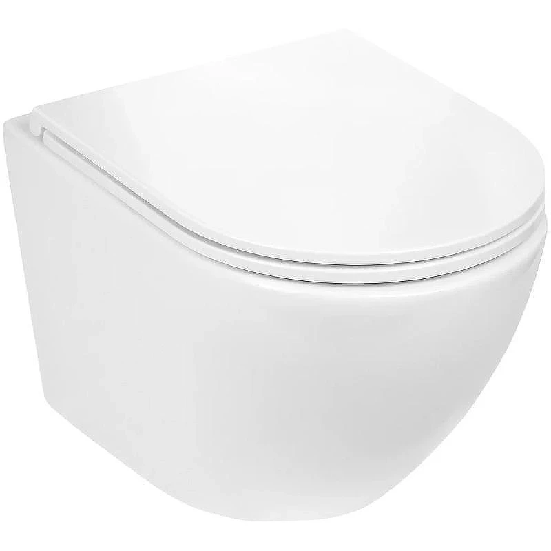 Унитаз с инсталляцией WellWant Aura WWU01121WK + Tece Base 9400413 с сиденьем Микролифт и Белой клавишей смыва