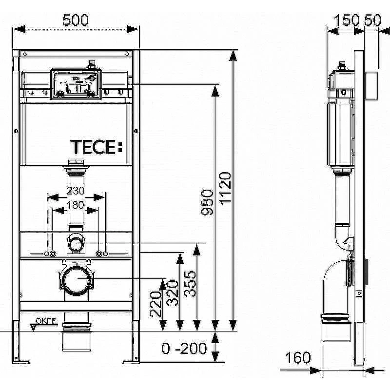 Унитаз с инсталляцией WellWant Aura WWU01121WK + Tece Base 9400413 с сиденьем Микролифт и Белой клавишей смыва