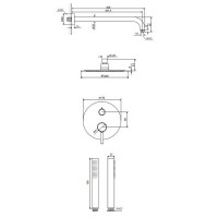Душевая система Excellent Pi Arex AREX.SET.1245WH Белая латунь встраиваемый
