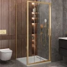 Душевой уголок Cezares Molveno 90x90 MOLVENO-AF-31-90-C-BORO-IV профиль Брашированное золото стекло прозрачное